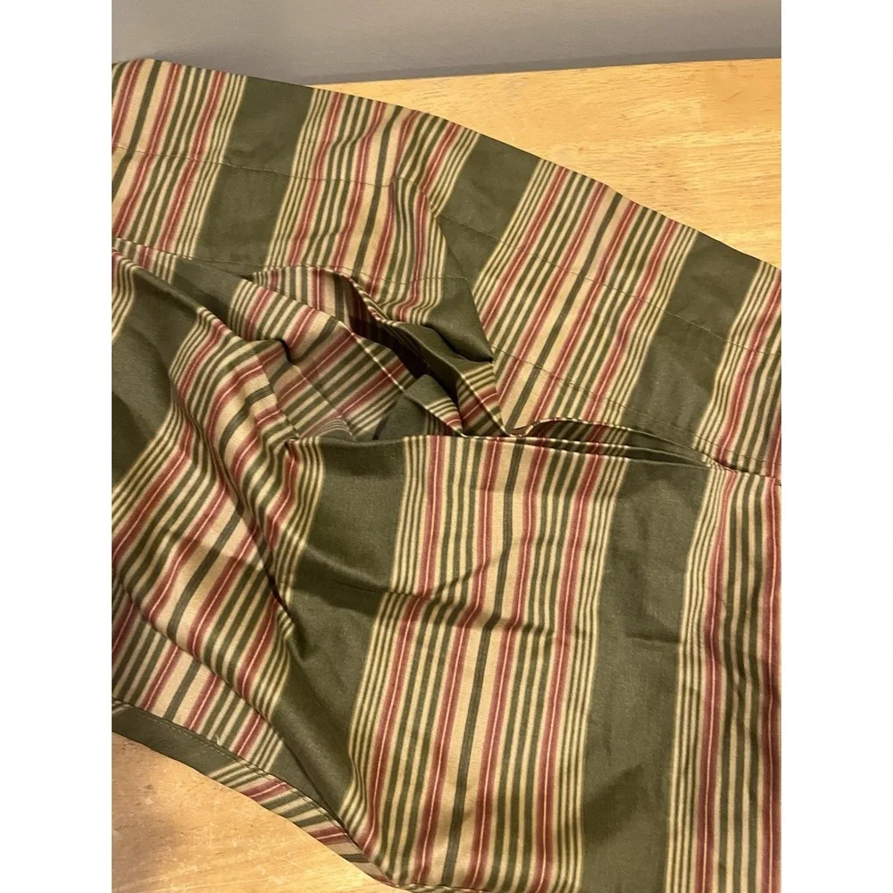WAVERLY Classics Sweetwater Stripe Olive Green Amanda Curtain Valance 80x17